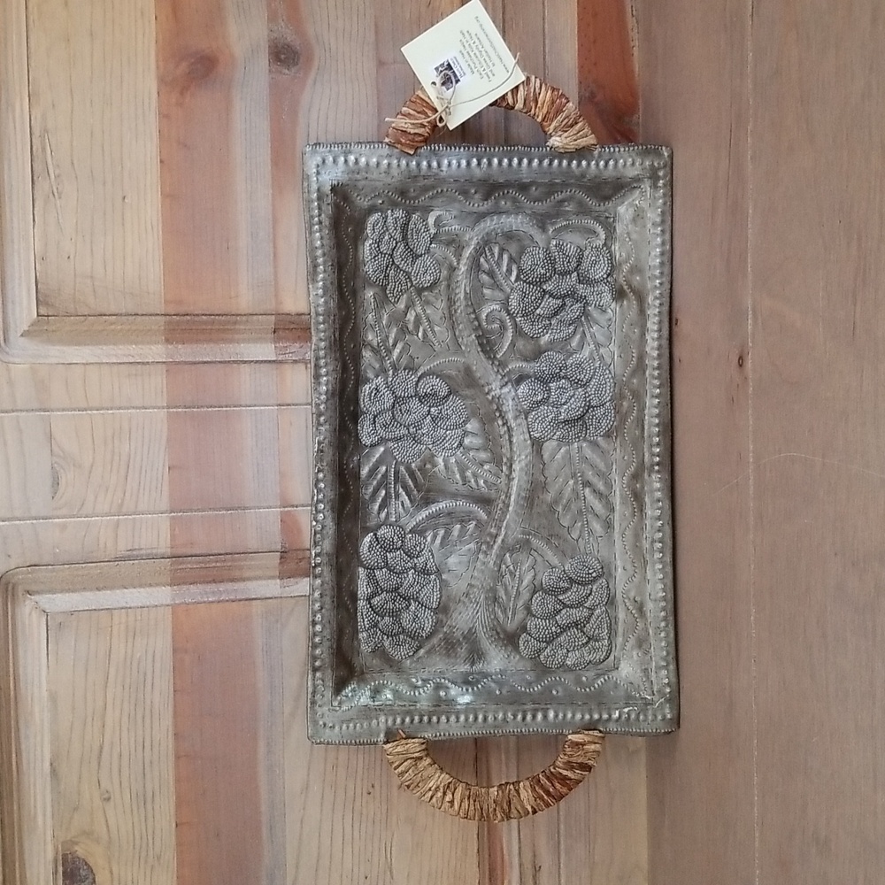 Metal Tray Hand Crafted in Haiti